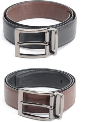 

Calvadoss Men Formal Black, Brown Texas Leatherite Reversible Belt