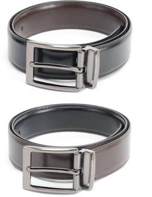 

Calvadoss Men Formal Black, Brown Texas Leatherite Reversible Belt