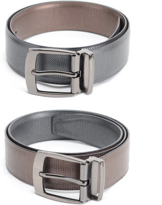 

Calvadoss Men Formal Black, Brown Texas Leatherite Reversible Belt