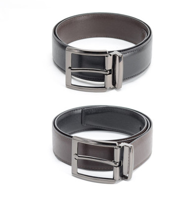 

Calvadoss Men Formal Black, Brown Texas Leatherite Reversible Belt