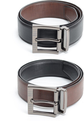 

Calvadoss Men Formal Black, Brown Texas Leatherite Reversible Belt
