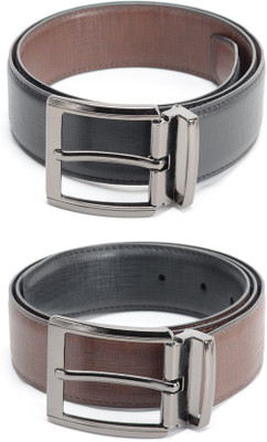 

Calvadoss Men Formal Black, Brown Texas Leatherite Reversible Belt