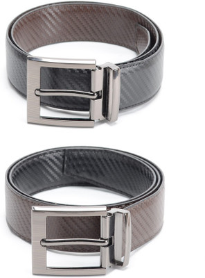 

Calvadoss Men Formal Black, Brown Texas Leatherite Reversible Belt