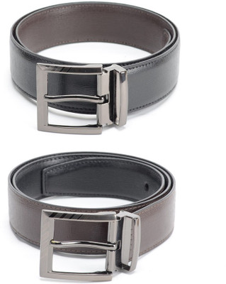 

Calvadoss Men Formal Black, Brown Texas Leatherite Reversible Belt