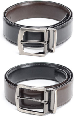 

Calvadoss Men Formal Black, Brown Texas Leatherite Reversible Belt