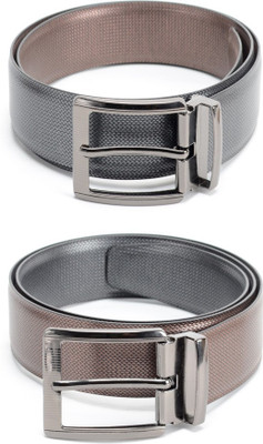 

Calvadoss Men Formal Black, Brown Texas Leatherite Reversible Belt