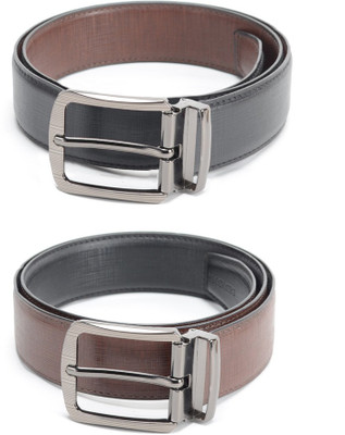 

Calvadoss Men Formal Black, Brown Texas Leatherite Reversible Belt
