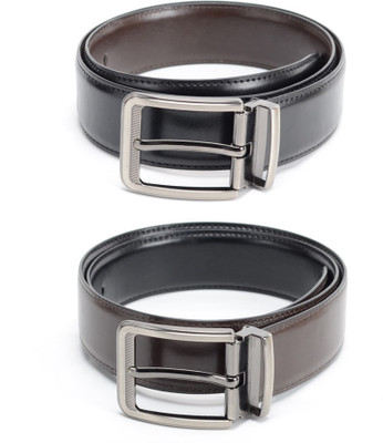 

Calvadoss Men Formal Black, Brown Texas Leatherite Reversible Belt