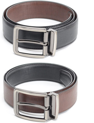 

Calvadoss Men Formal Black, Brown Texas Leatherite Reversible Belt