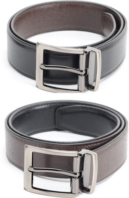 

Calvadoss Men Formal Black, Brown Texas Leatherite Reversible Belt