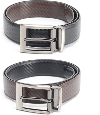 

Calvadoss Men Formal Black, Brown Texas Leatherite Reversible Belt