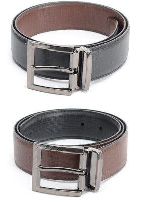 

Calvadoss Men Formal Black, Brown Texas Leatherite Reversible Belt