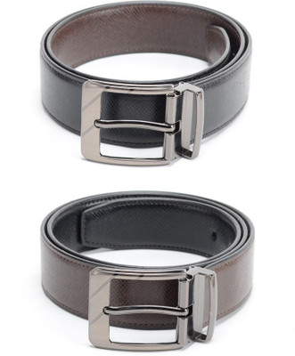 

Calvadoss Men Formal Black, Brown Texas Leatherite Reversible Belt