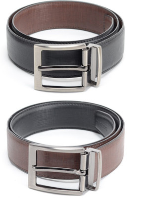 

Calvadoss Men Formal Black, Brown Texas Leatherite Reversible Belt