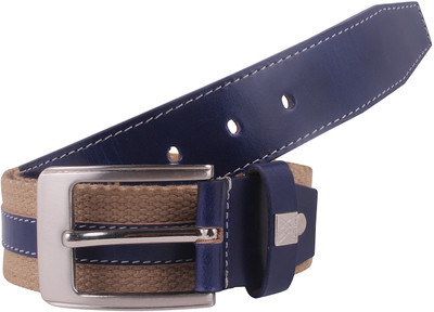 

Aditi Wasan Men Casual Beige, Blue Genuine Leather Belt, Blue;beige