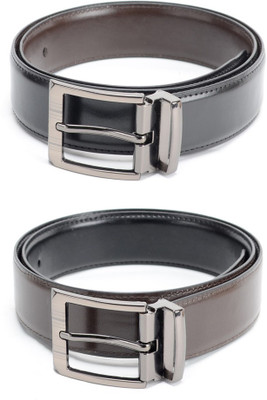 

Calvadoss Men Formal Black, Brown Texas Leatherite Reversible Belt