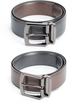 

Calvadoss Men Formal Black, Brown Texas Leatherite Reversible Belt