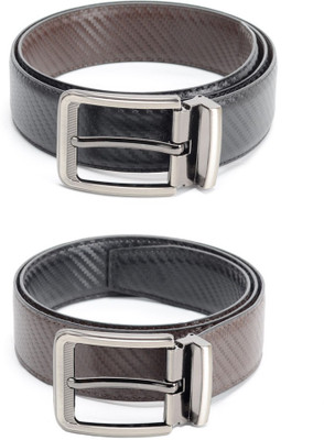 

Calvadoss Men Formal Black, Brown Texas Leatherite Reversible Belt