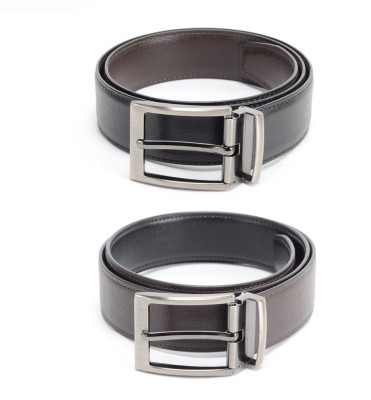 

Calvadoss Men Formal Black, Brown Texas Leatherite Reversible Belt