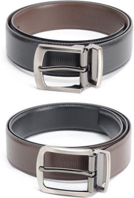 

Calvadoss Men Formal Black, Brown Texas Leatherite Reversible Belt