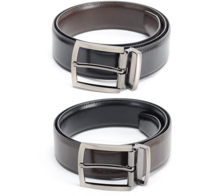 

Calvadoss Men Formal Black, Brown Texas Leatherite Reversible Belt