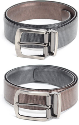 

Calvadoss Men Formal Black, Brown Texas Leatherite Reversible Belt
