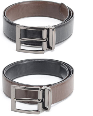 

Calvadoss Men Formal Black, Brown Texas Leatherite Reversible Belt