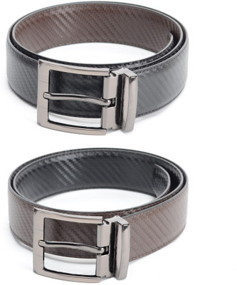 

Calvadoss Men Formal Black, Brown Texas Leatherite Reversible Belt