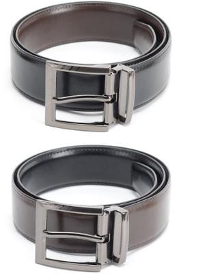 

Calvadoss Men Formal Black, Brown Texas Leatherite Reversible Belt