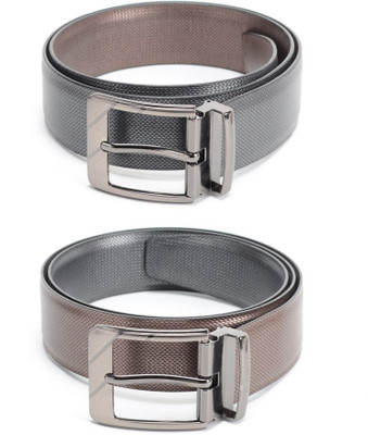 

Calvadoss Men Formal Black, Brown Texas Leatherite Reversible Belt