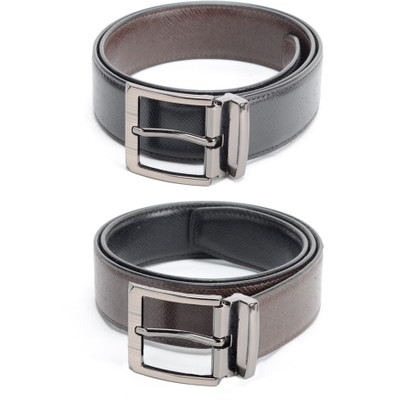

Calvadoss Men Formal Black, Brown Texas Leatherite Reversible Belt