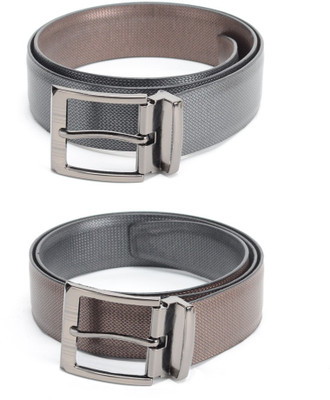 

Calvadoss Men Formal Black, Brown Texas Leatherite Reversible Belt