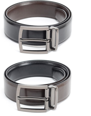 

Calvadoss Men Formal Black, Brown Texas Leatherite Reversible Belt
