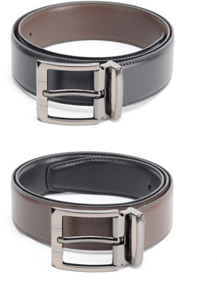 

Calvadoss Men Formal Black, Brown Texas Leatherite Reversible Belt