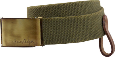 Honey Badger Men & Women Casual Green Canvas Belt, Olive green
