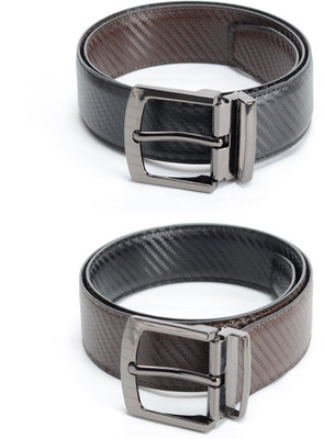 

Calvadoss Men Formal Black, Brown Texas Leatherite Reversible Belt