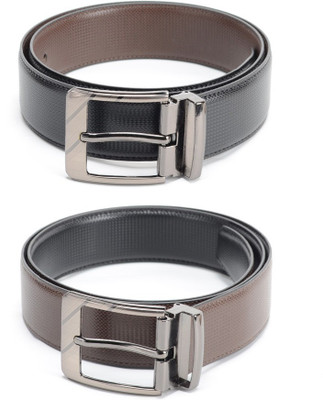 

Calvadoss Men Formal Black, Brown Texas Leatherite Reversible Belt