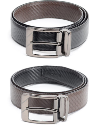 

Calvadoss Men Formal Black, Brown Texas Leatherite Reversible Belt