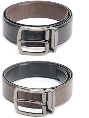 

Calvadoss Men Formal Black, Brown Texas Leatherite Reversible Belt