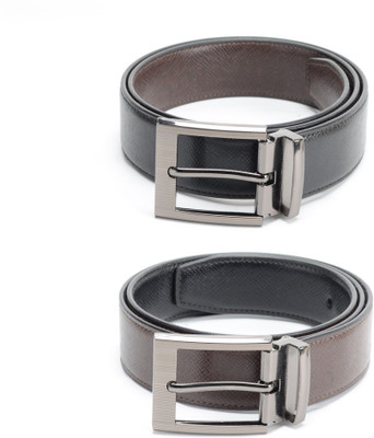 

Calvadoss Men Formal Black, Brown Texas Leatherite Reversible Belt