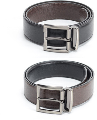 

Calvadoss Men Formal Black, Brown Texas Leatherite Reversible Belt