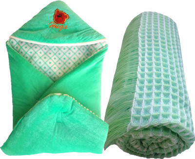 

Brandonn Printed  Hooded Baby Blanket(Polyester, C-GREEN