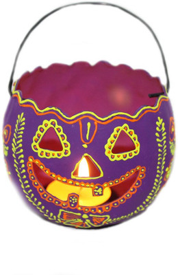 

Sarvsiddhi Handpainted Helowin T-Light Holder Iron 1 - Cup Tealight Holder(Multicolor, Pack of 1)
