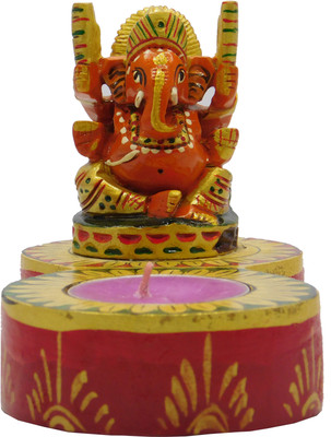 

Chave Lord Ganesha Idole Wooden 1 - Cup Tealight Holder Set(Multicolor, Pack of 1)