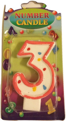 

Funcart Funcart Pink Number 3 Dotted Candle Candle(Multicolor, Pack of 1)