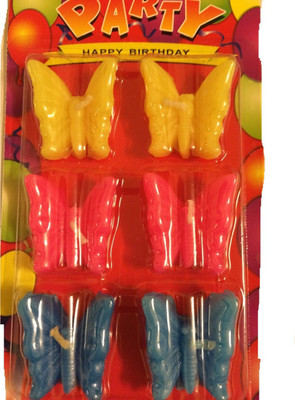 

Funcart Funcart Butterfly Assorted Color Candles Candle(Multicolor, Pack of 6)