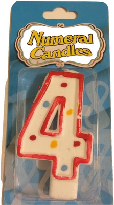 

Funcart Funcart Red Number 4 Dotted Candle Candle(Multicolor, Pack of 1)