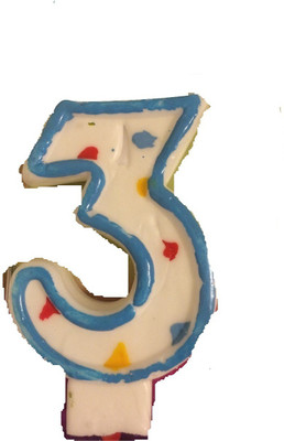 

Funcart Funcart Blue Number 3 Dotted Candle Candle(Multicolor, Pack of 1)