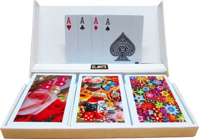 

sky model 100% Plastic Playing Cards Set of 3(Multicolor)