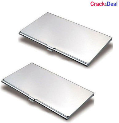 

CrackaDeal Stylish | Pack of 2 |Steel Visiting Luxurious Visiting 10 Card Holder(Set of 2, Multicolor)